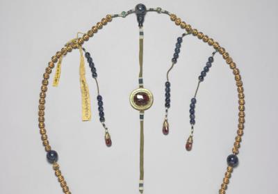 图片[2]-Court necklace composed of gold beads inlaid with gemstone, Qing dynasty, Jiaqing reign(1796-1820)-China Archive